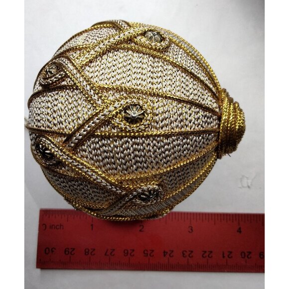 Victorian style Ornament Gold Satin Beaded Brocade Regency Wedding - Picture 5 of 5